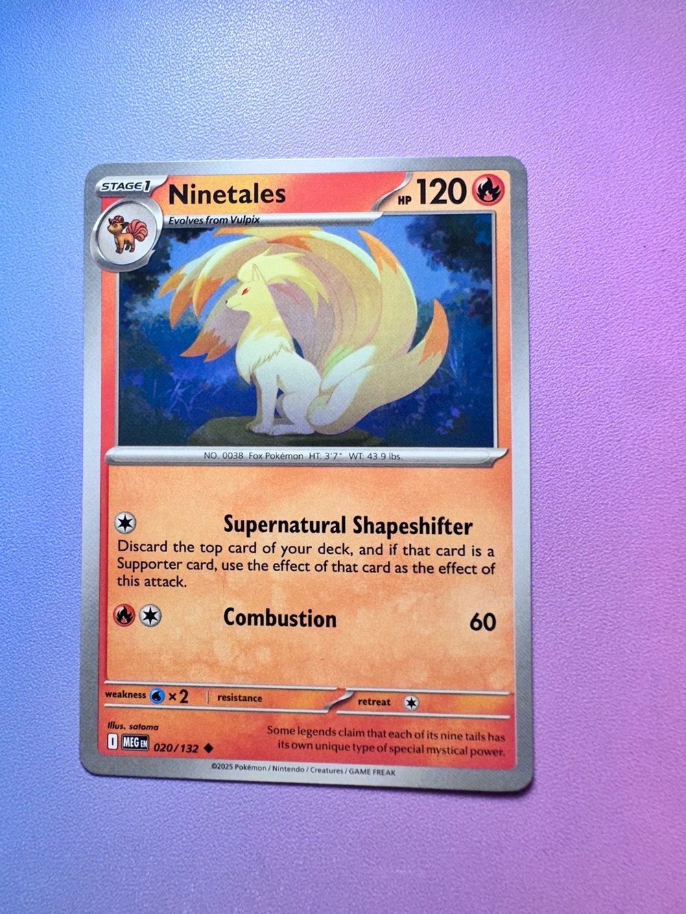 ninetales - 020/132 (uncommon) — pokemon: mega evolutions - base set